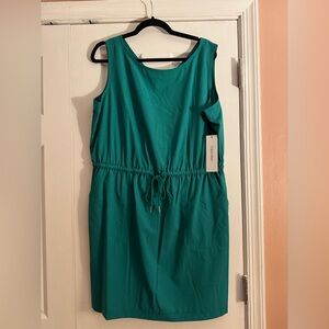 Calvin Klein - Size 16 Green Sleveless Drawstring Dress